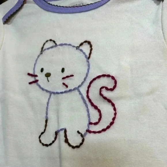 Carter’s Snug Fit Pjs Purple Kitten 2 Piece Set Size 3T - Picture 3 of 8